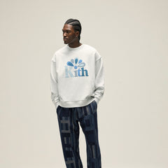 Kith Serif Applique Nelson Crewneck - Light Heather Grey | Kith Light Heather Grey