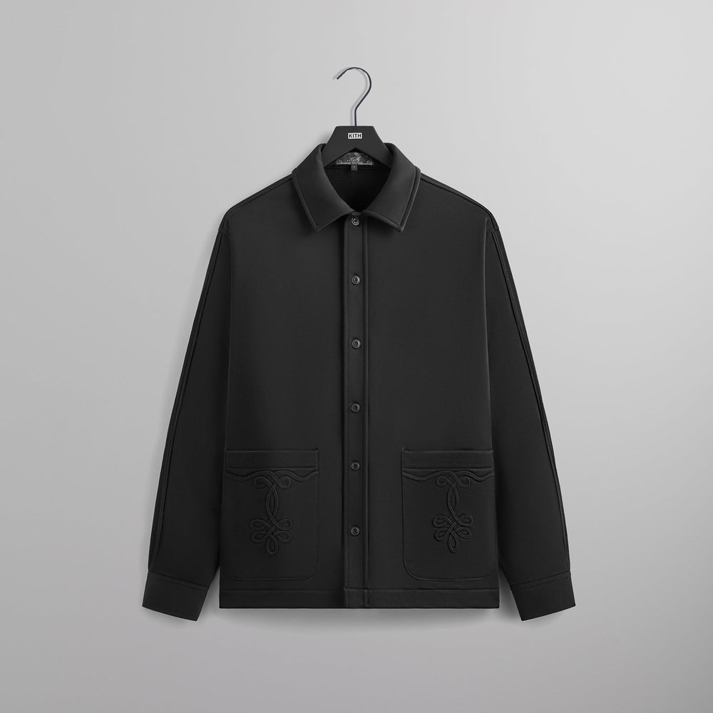 Kith Long Sleeve Boxy Collared Overshirt - Black | Kith Black