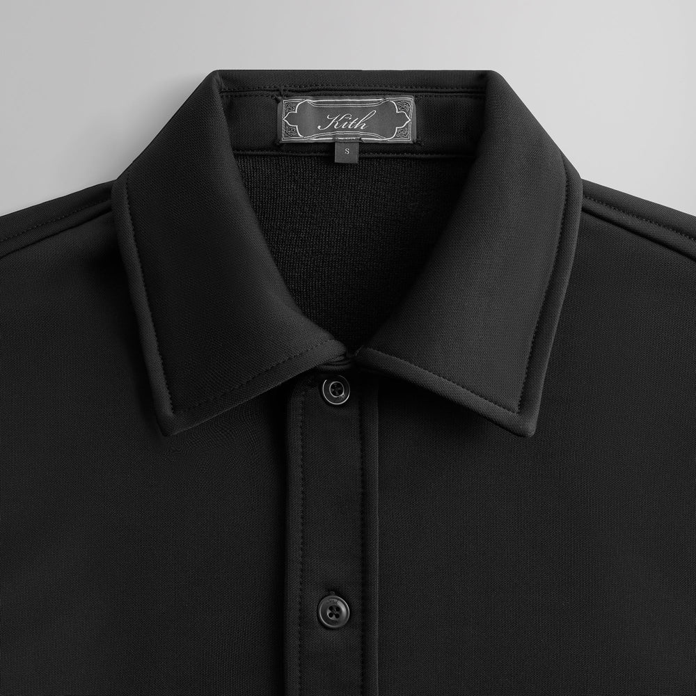 Kith Long Sleeve Boxy Collared Overshirt - Black | Kith Black
