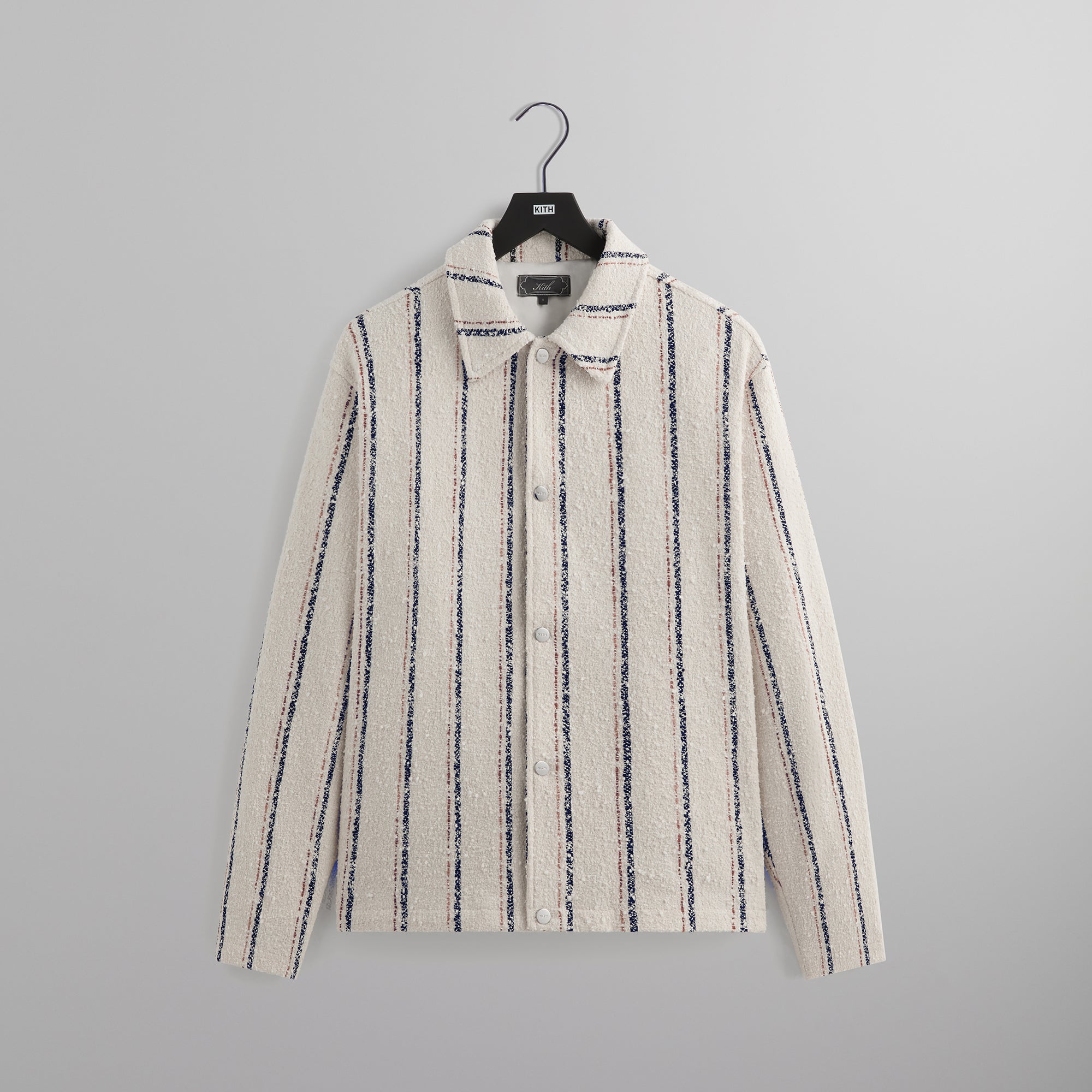 Kith Striped Boucle Coaches Jacket - Whisper | Kith Whisper