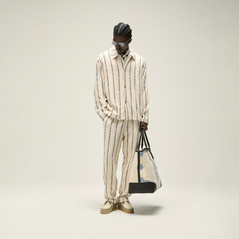 Kith Striped Boucle Coaches Jacket - Whisper | Kith Whisper
