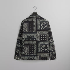Kith Washed Cotton Bandana Boxy Collared Overshirt - Black | Kith Black
