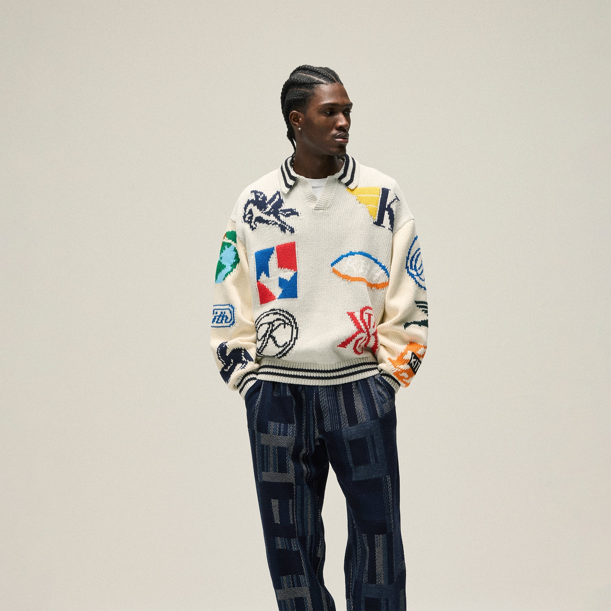 Kith Nelson Rugby Sweater - Light Heather Grey | Kith Light Heather Grey