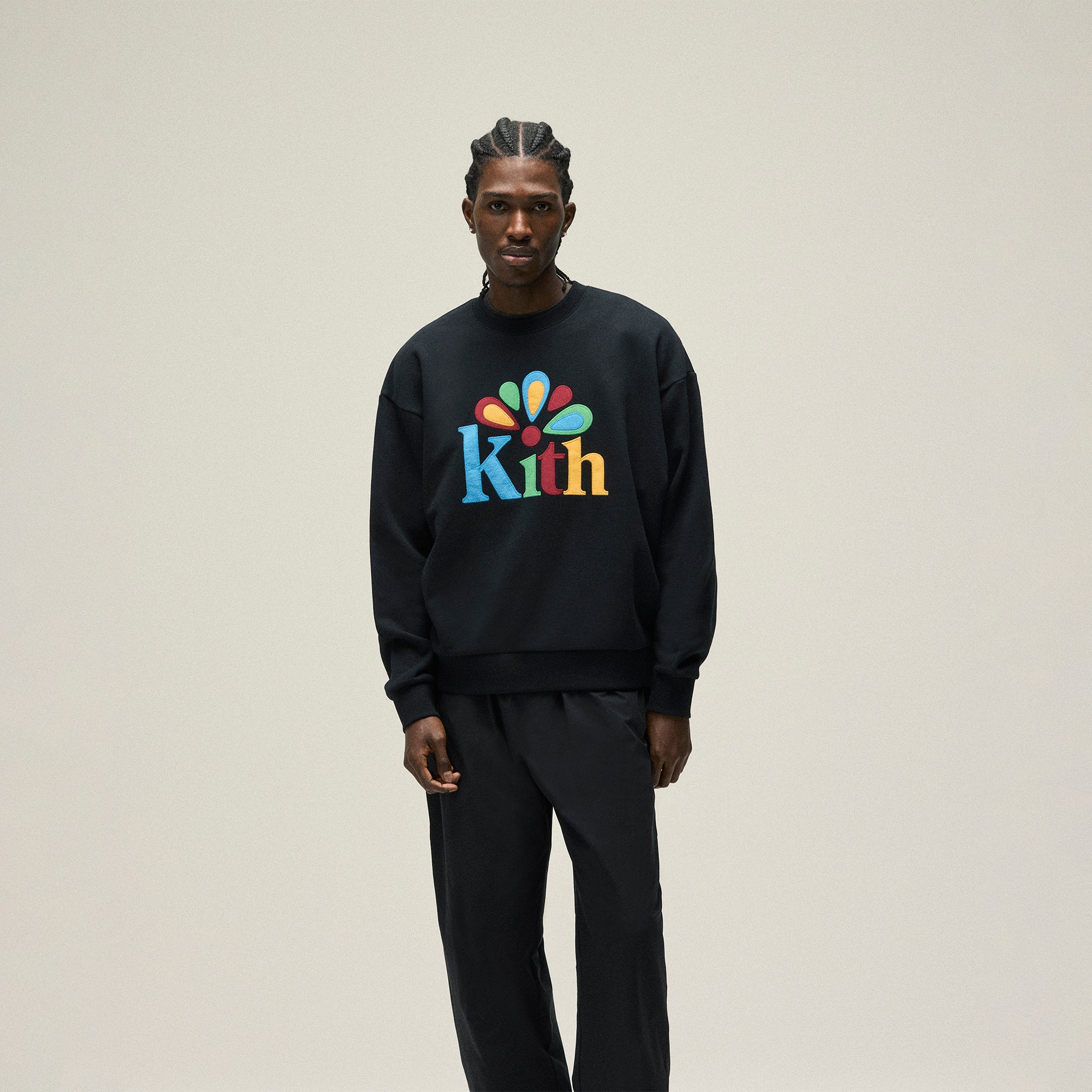 Kith Serif Applique Nelson Crewneck - Black | Kith Black