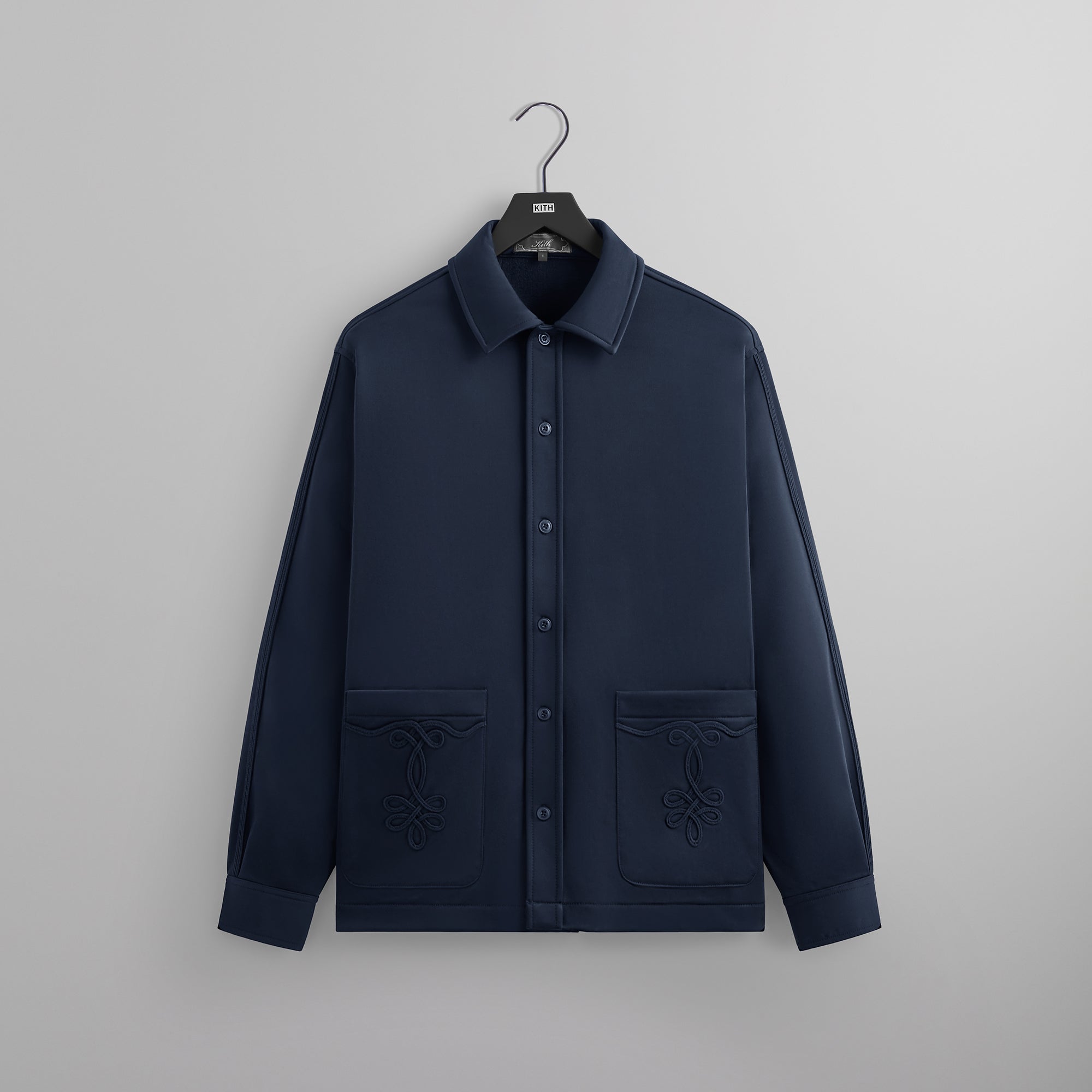 Kith Long Sleeve Boxy Collared Overshirt - Nocturnal | Kith Nocturnal