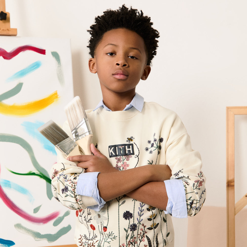 Kith Kids Floral Nelson Crewneck - Sandrift | Kith Sandrift