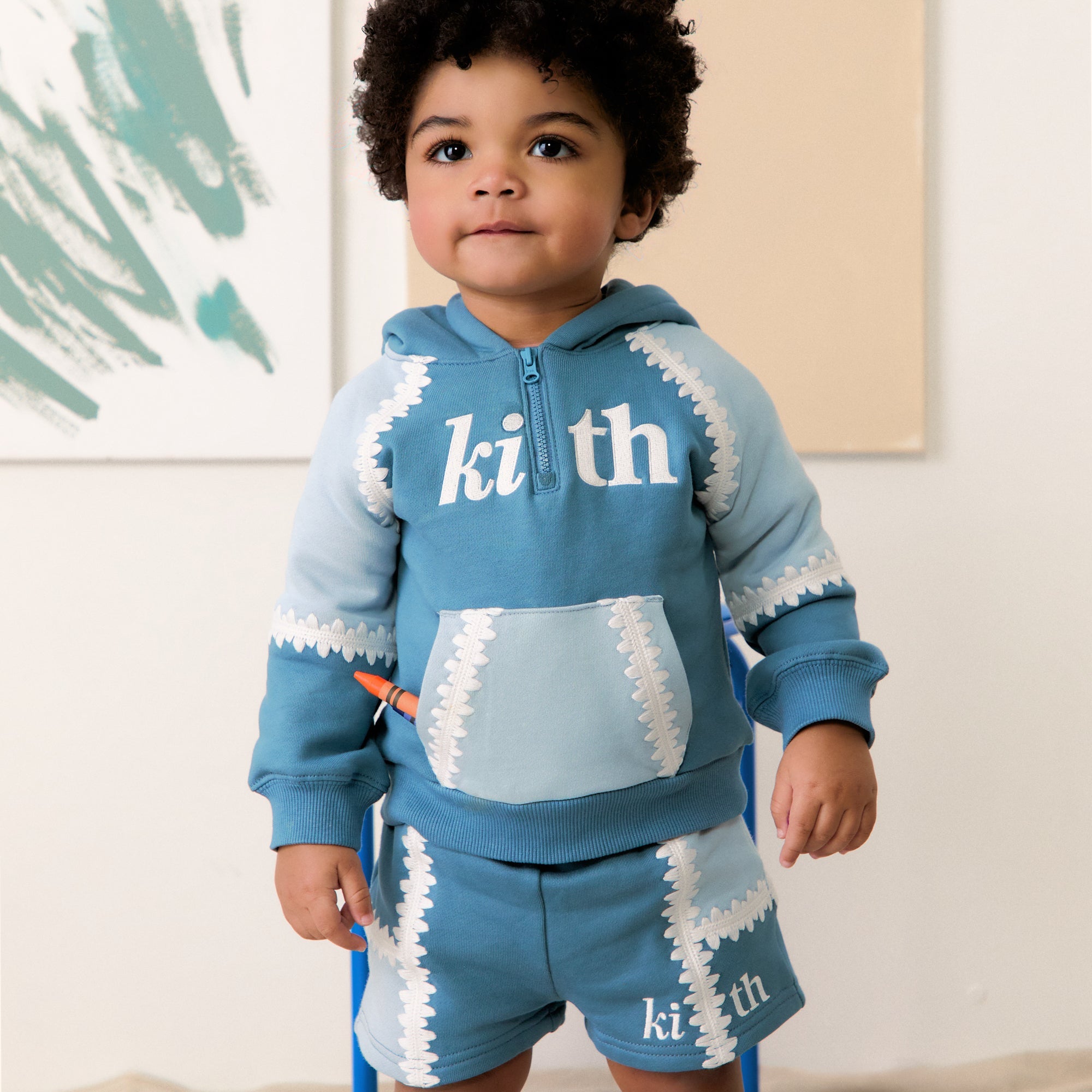Kith Baby Color-Blocked Vale Nelson Quarter Zip Hoodie - Farrow | Kith Farrow