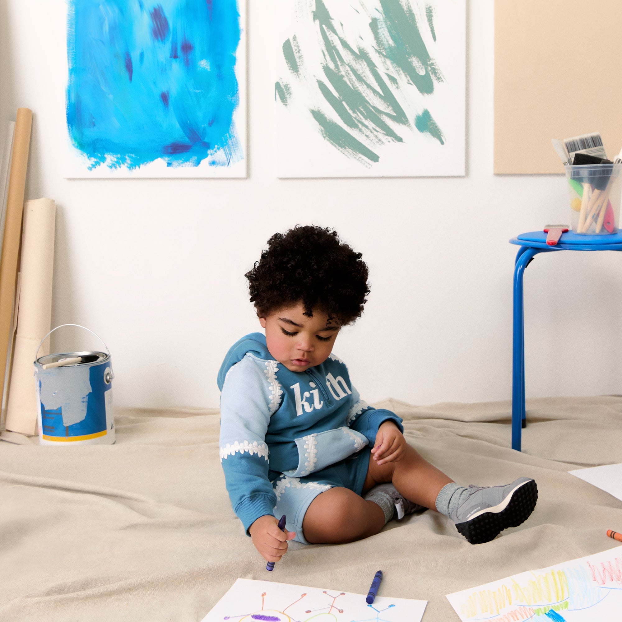 Kith Baby Color-Blocked Vale Nelson Quarter Zip Hoodie - Farrow | Kith Farrow