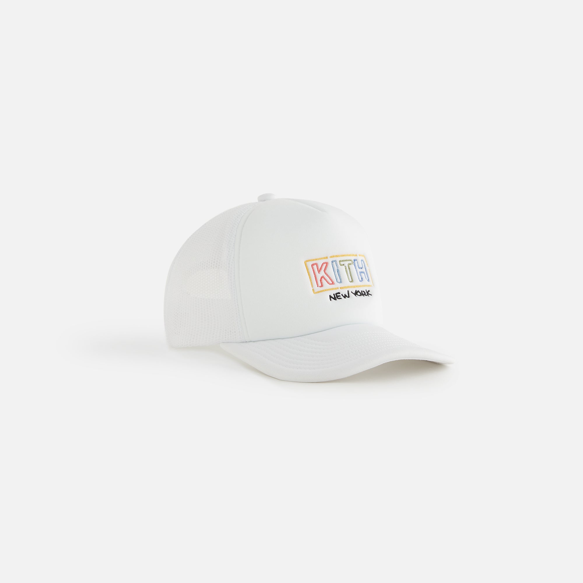 Kith Kids New York Classic Logo Trucker Cap - White | Kith White