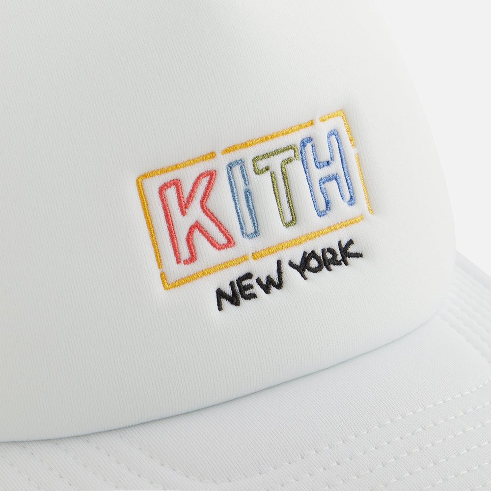 Kith Kids New York Classic Logo Trucker Cap - White | Kith White