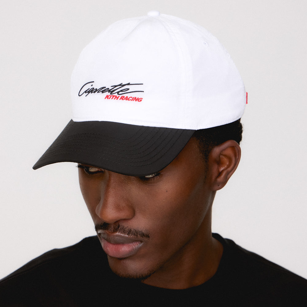 Kith for Cigarette Wrinkle Nylon Bay Low Pinch Crown Snapback - White | Kith White