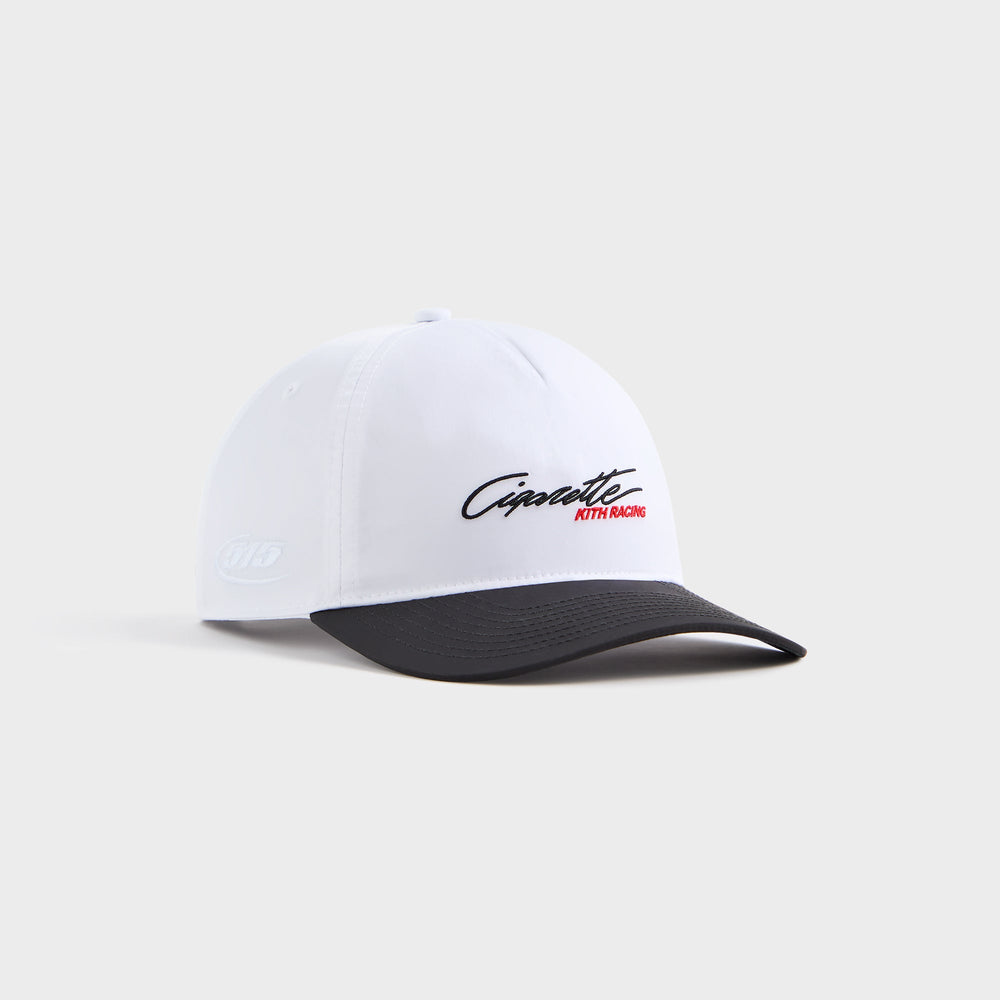 Kith for Cigarette Wrinkle Nylon Bay Low Pinch Crown Snapback - White | Kith White
