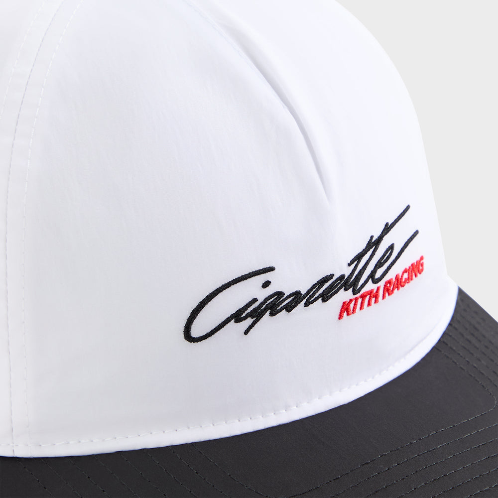 Kith for Cigarette Wrinkle Nylon Bay Low Pinch Crown Snapback - White | Kith White