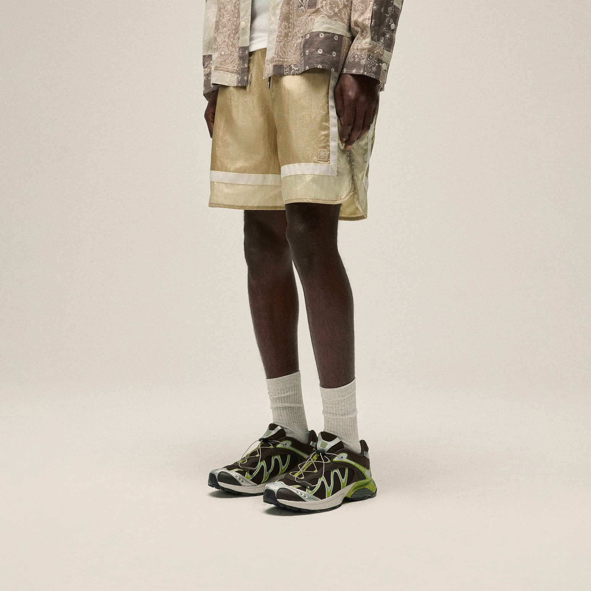 Kith Washed Cotton Bandana Boxy Collared Overshirt - Overcast | Kith Overcast
