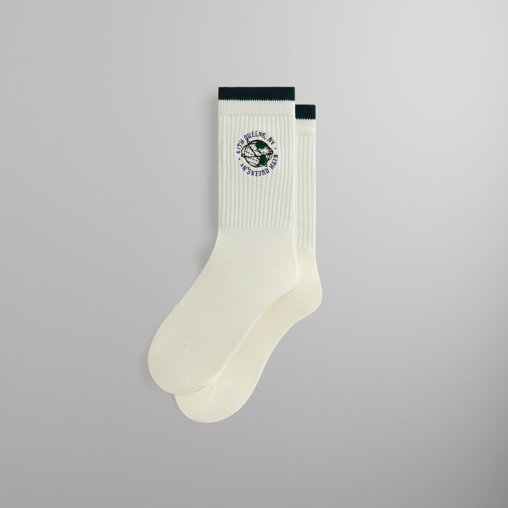 Kith Embroidered Globe Crew Sock - Silk | Kith Silk