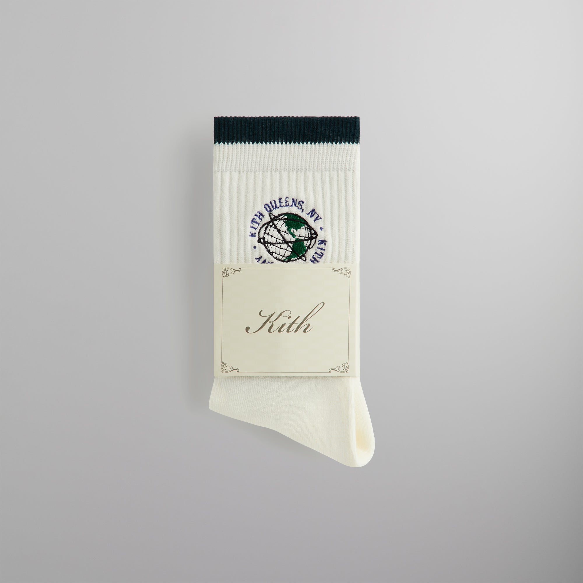 Kith Embroidered Globe Crew Sock - Silk | Kith Silk