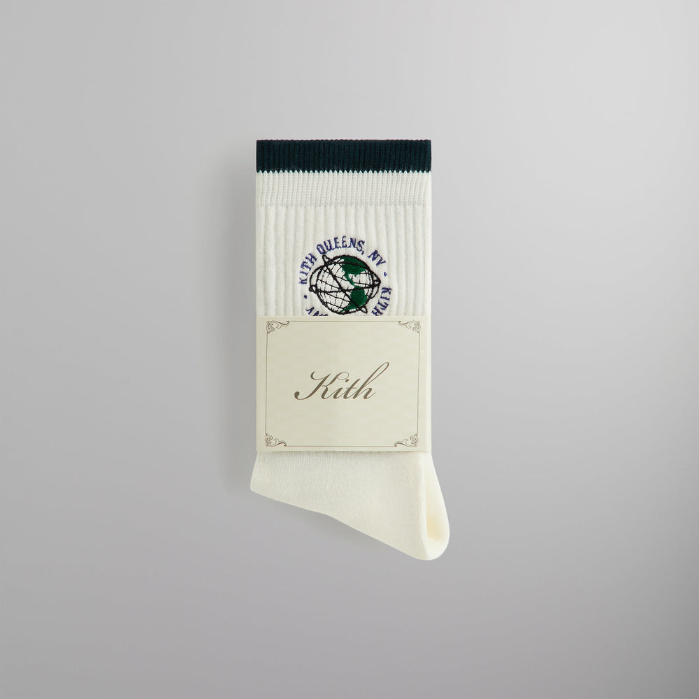 Kith Embroidered Globe Crew Sock - Silk | Kith Silk