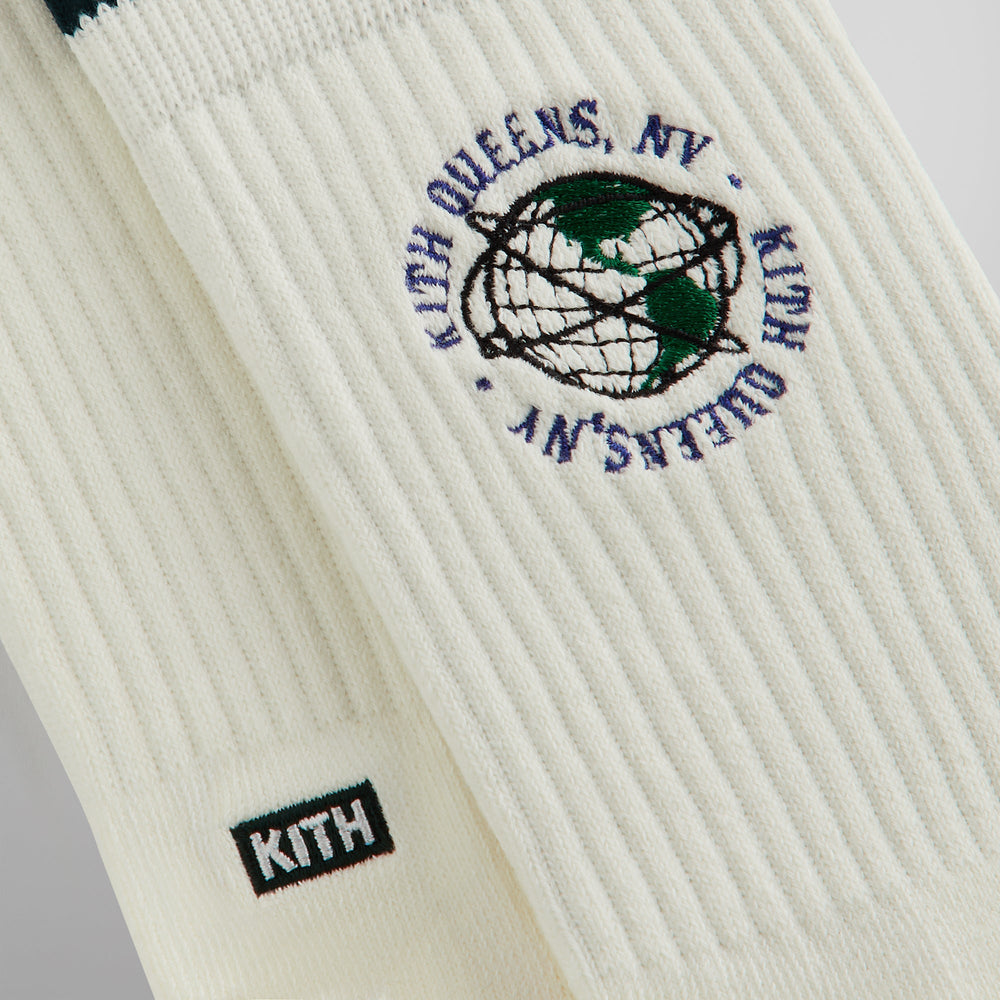 Kith Embroidered Globe Crew Sock - Silk | Kith Silk