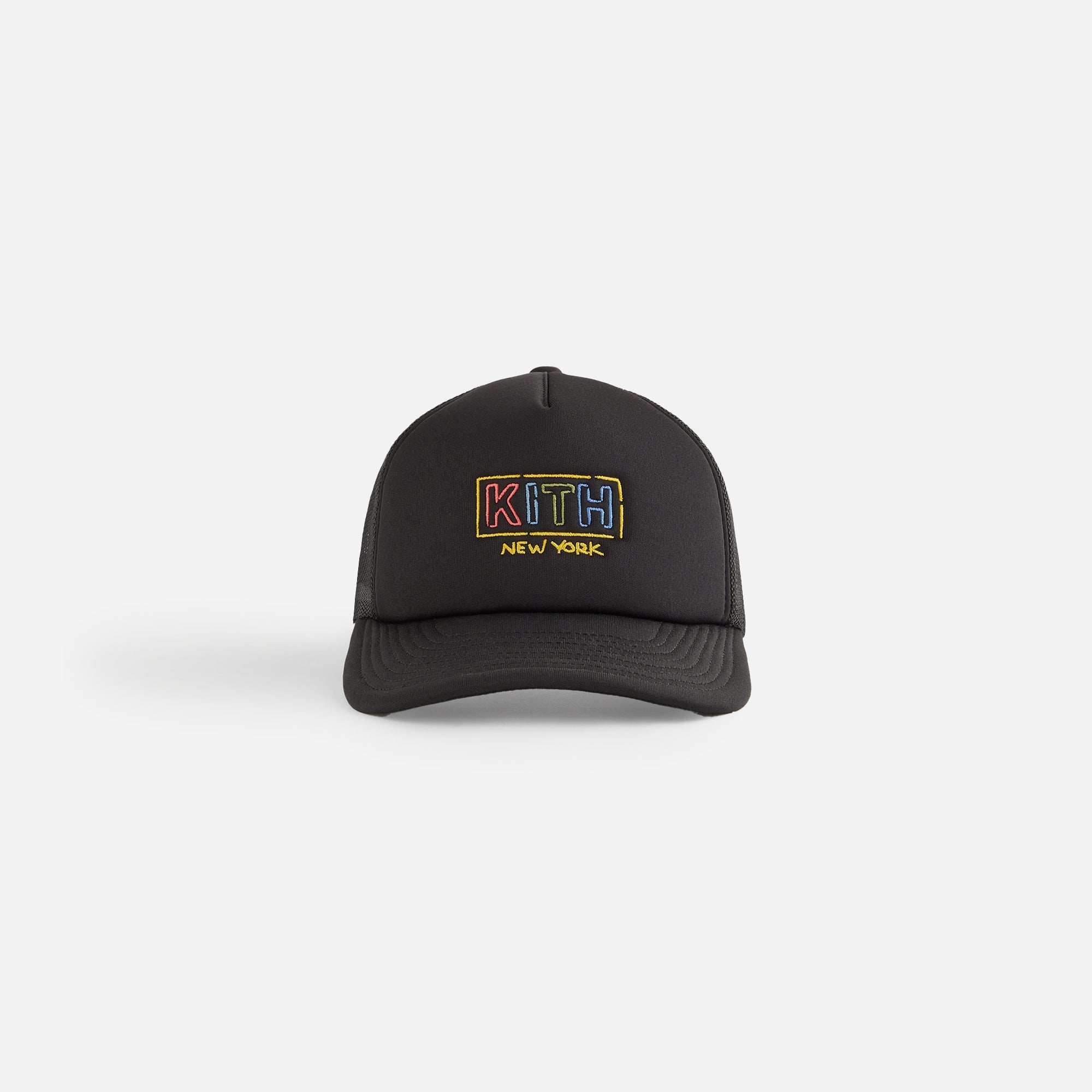 Kith Kids New York Classic Logo Trucker Cap - Black | Kith Black