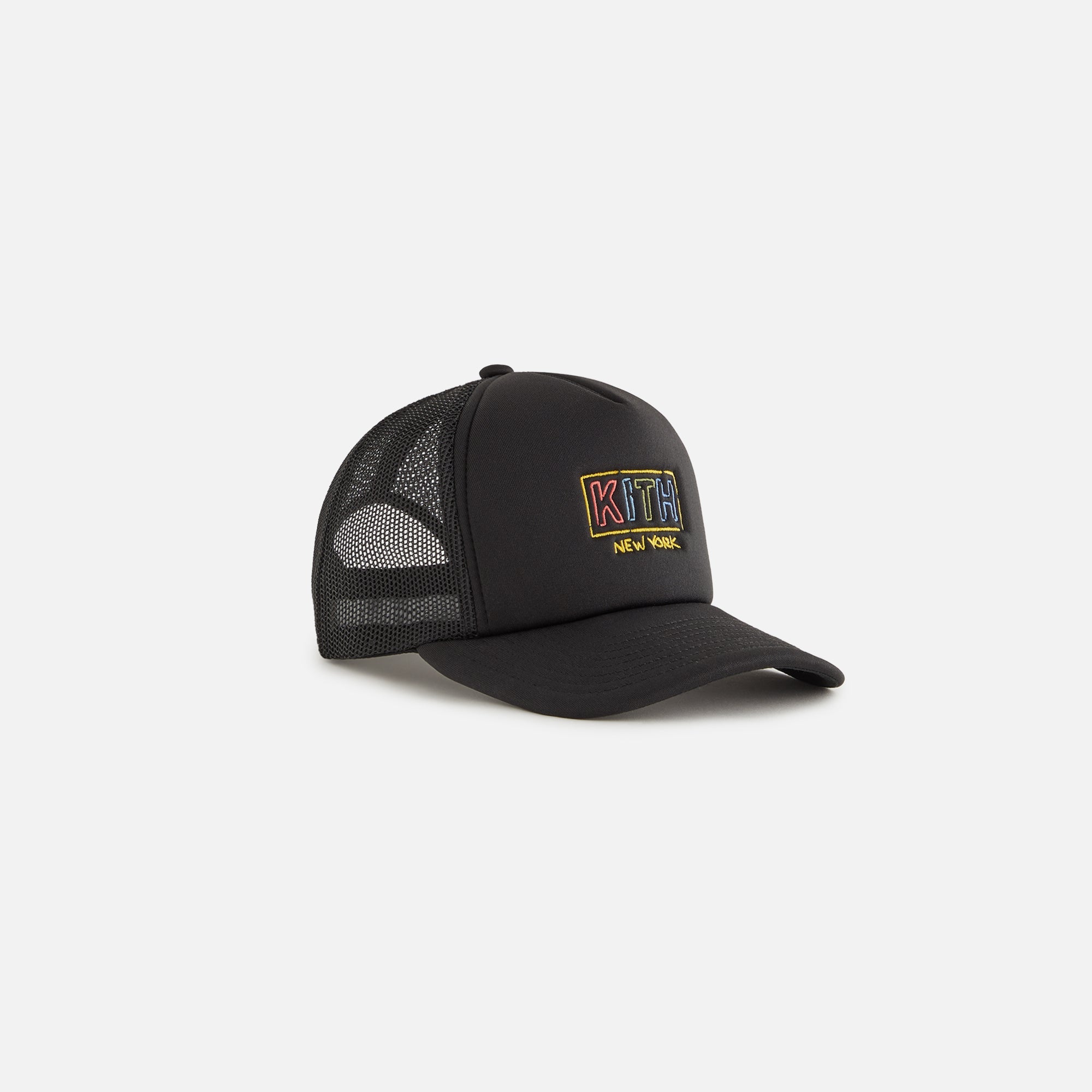 Kith Kids New York Classic Logo Trucker Cap - Black | Kith Black