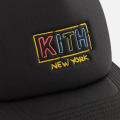 Kith Kids New York Classic Logo Trucker Cap - Black | Kith Black