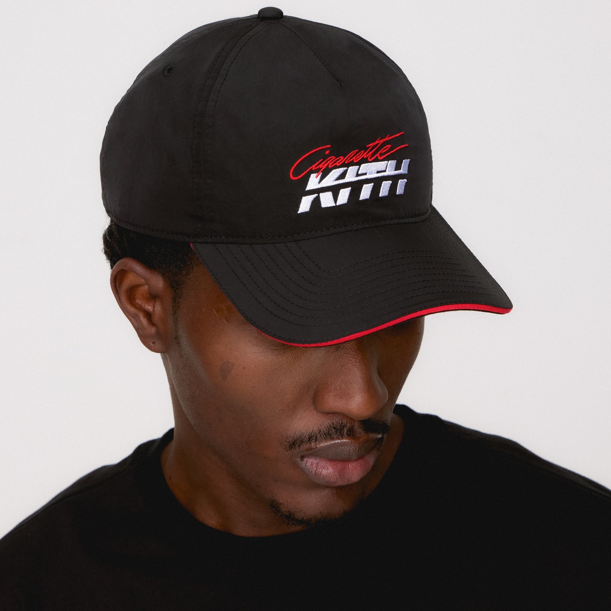 Kith for Cigarette Wrinkle Nylon Bay Speed Low Pinch Crown Snapback - | Kith Black