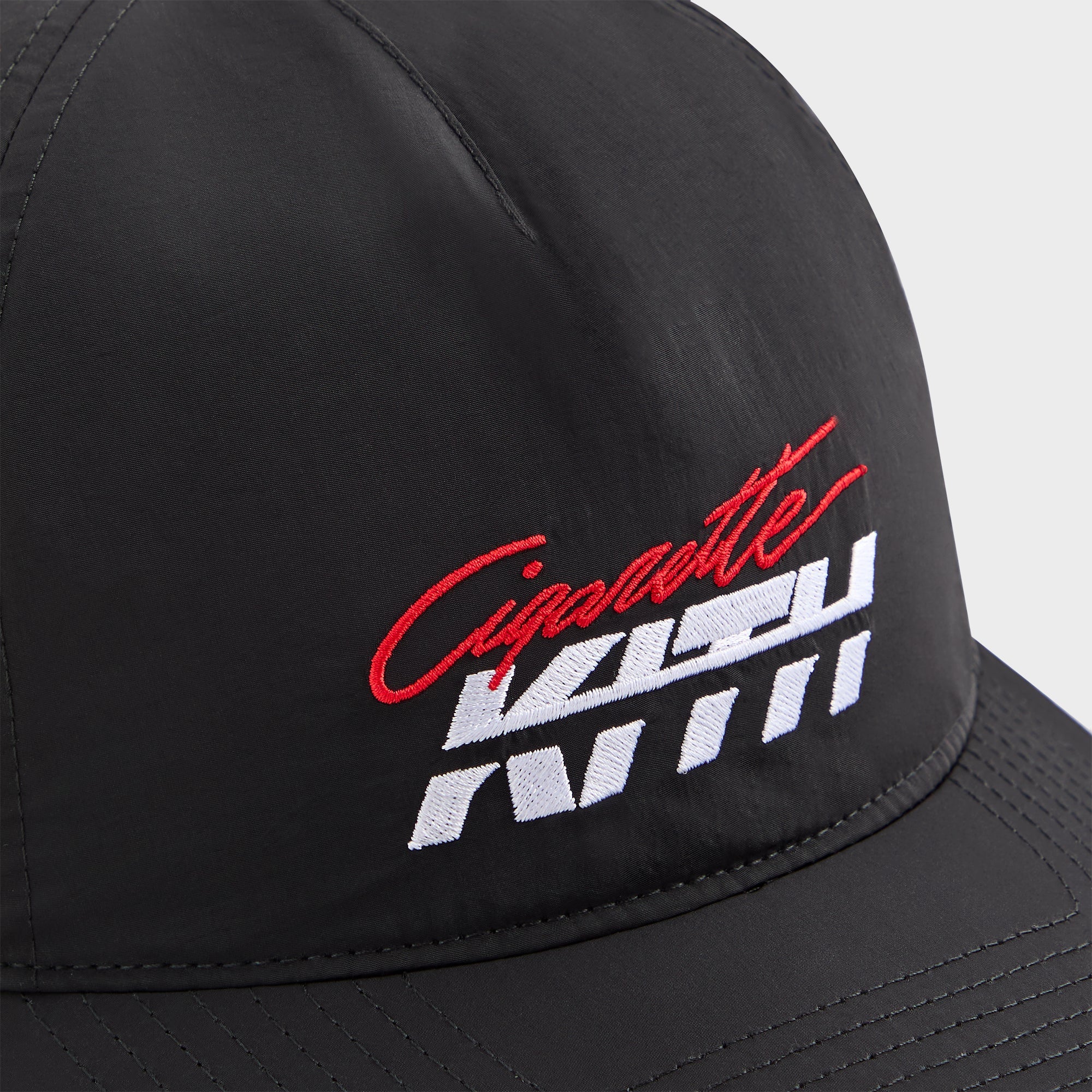 Kith for Cigarette Wrinkle Nylon Bay Speed Low Pinch Crown Snapback - | Kith Black