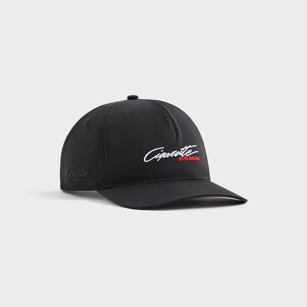 Kith for Cigarette Wrinkle Nylon Bay Low Pinch Crown Snapback - Black | Kith Black