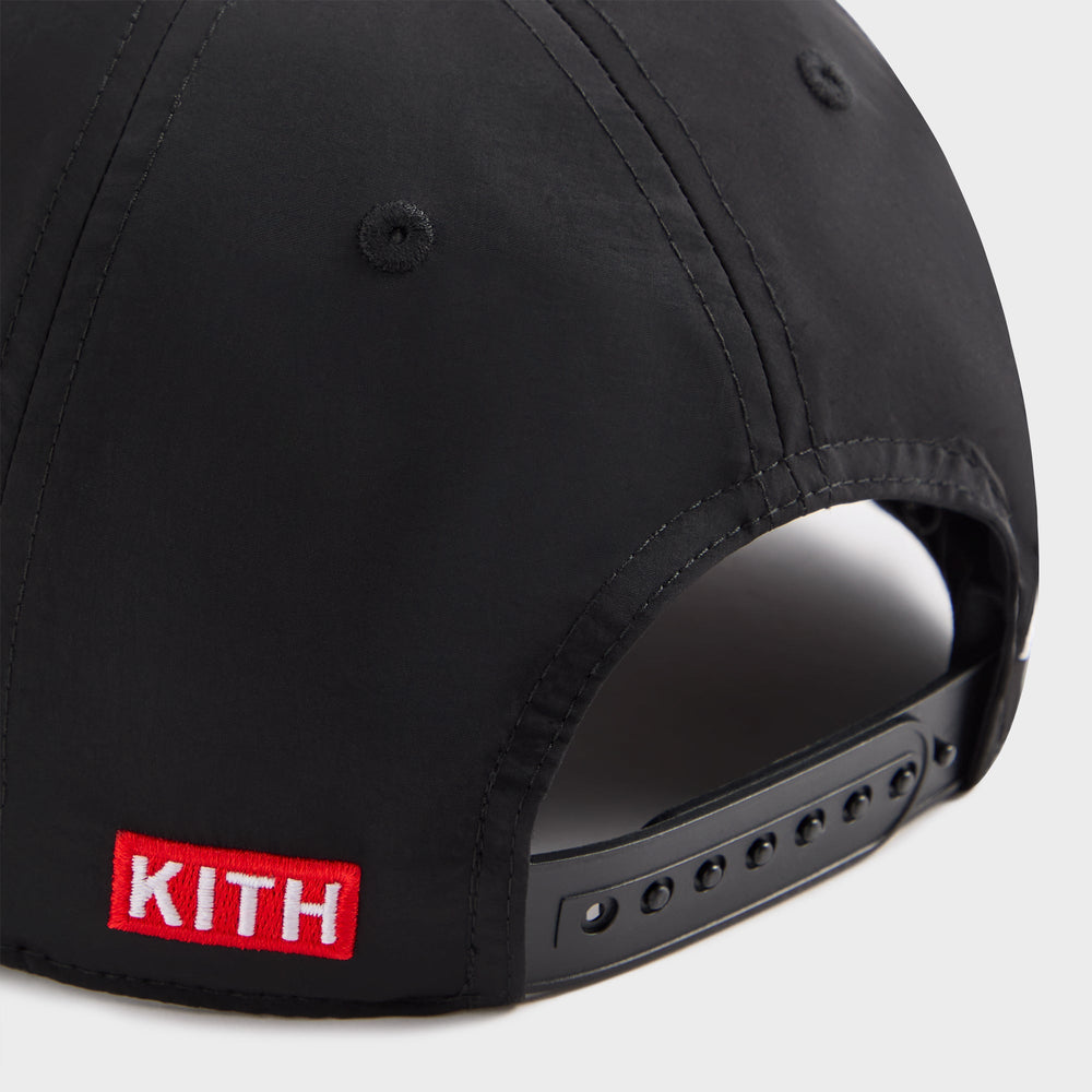 Kith for Cigarette Wrinkle Nylon Bay Low Pinch Crown Snapback - Black | Kith Black