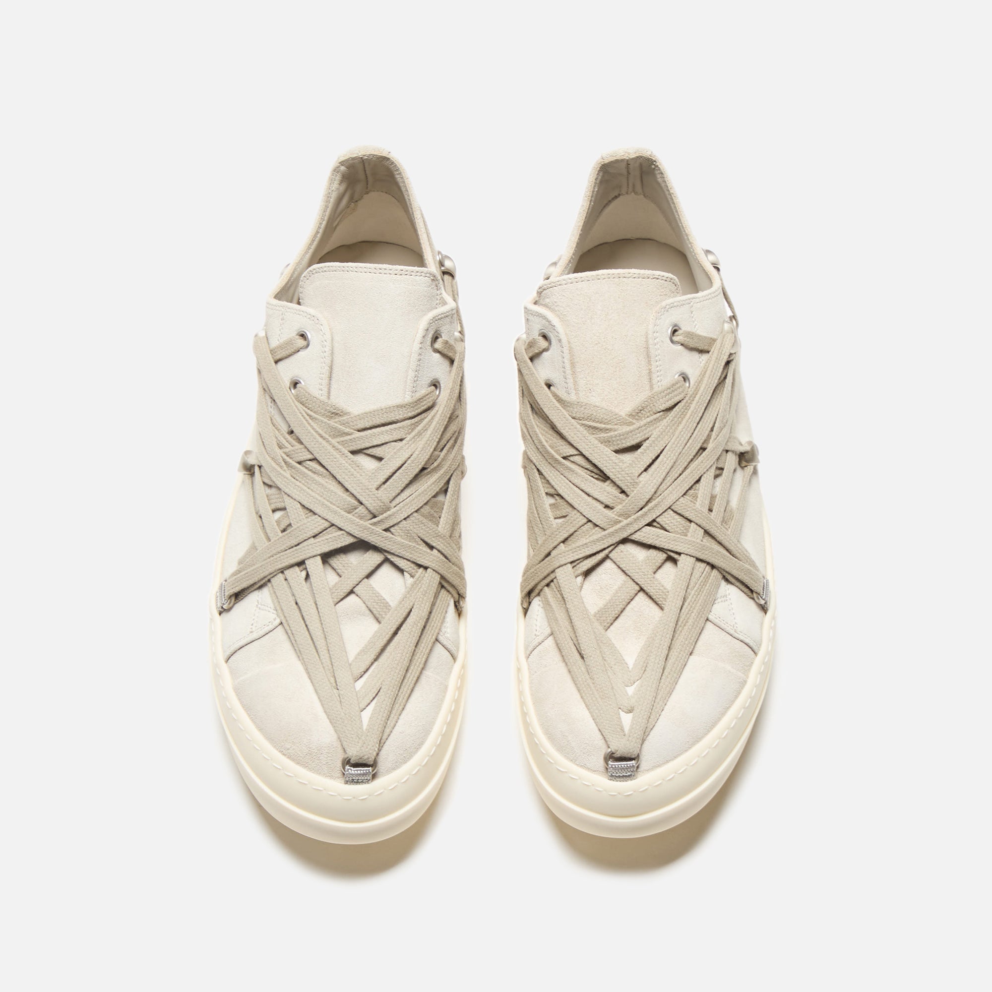 Rick Owens Megalaced Low Sneaks - Scarpe In Pelle Dinge / Milk | Kith Scarpe In Pelle Dinge / Milk
