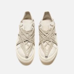 Rick Owens Megalaced Low Sneaks - Scarpe In Pelle Dinge / Milk | Kith Scarpe In Pelle Dinge / Milk