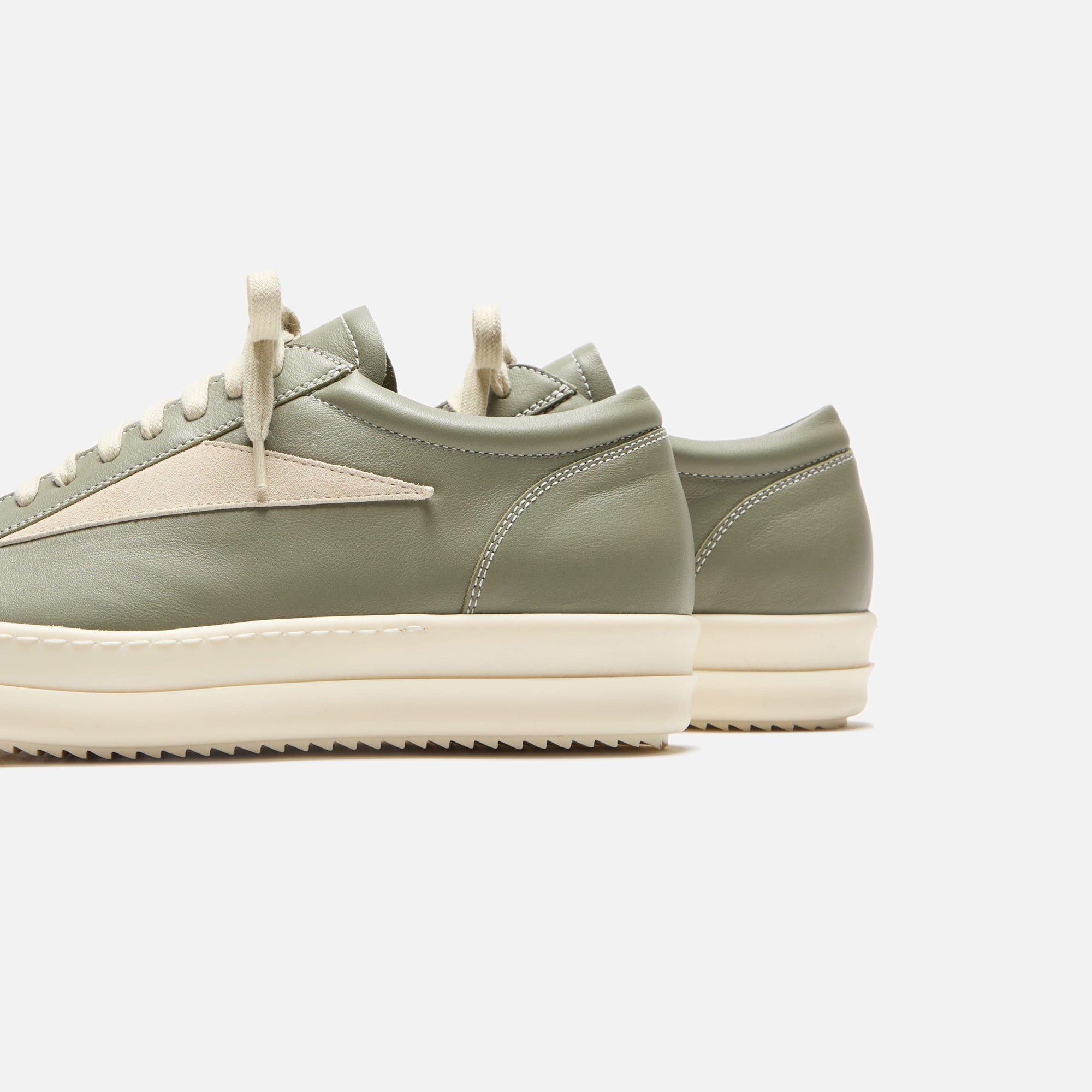 Rick Owens Vintage Sneaker - Scarpe In Pelle Celadon / Milk / Milk | Kith Scarpe In Pelle Celadon / Milk / Milk