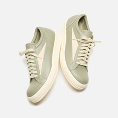 Rick Owens Vintage Sneaker - Scarpe In Pelle Celadon / Milk / Milk | Kith Scarpe In Pelle Celadon / Milk / Milk