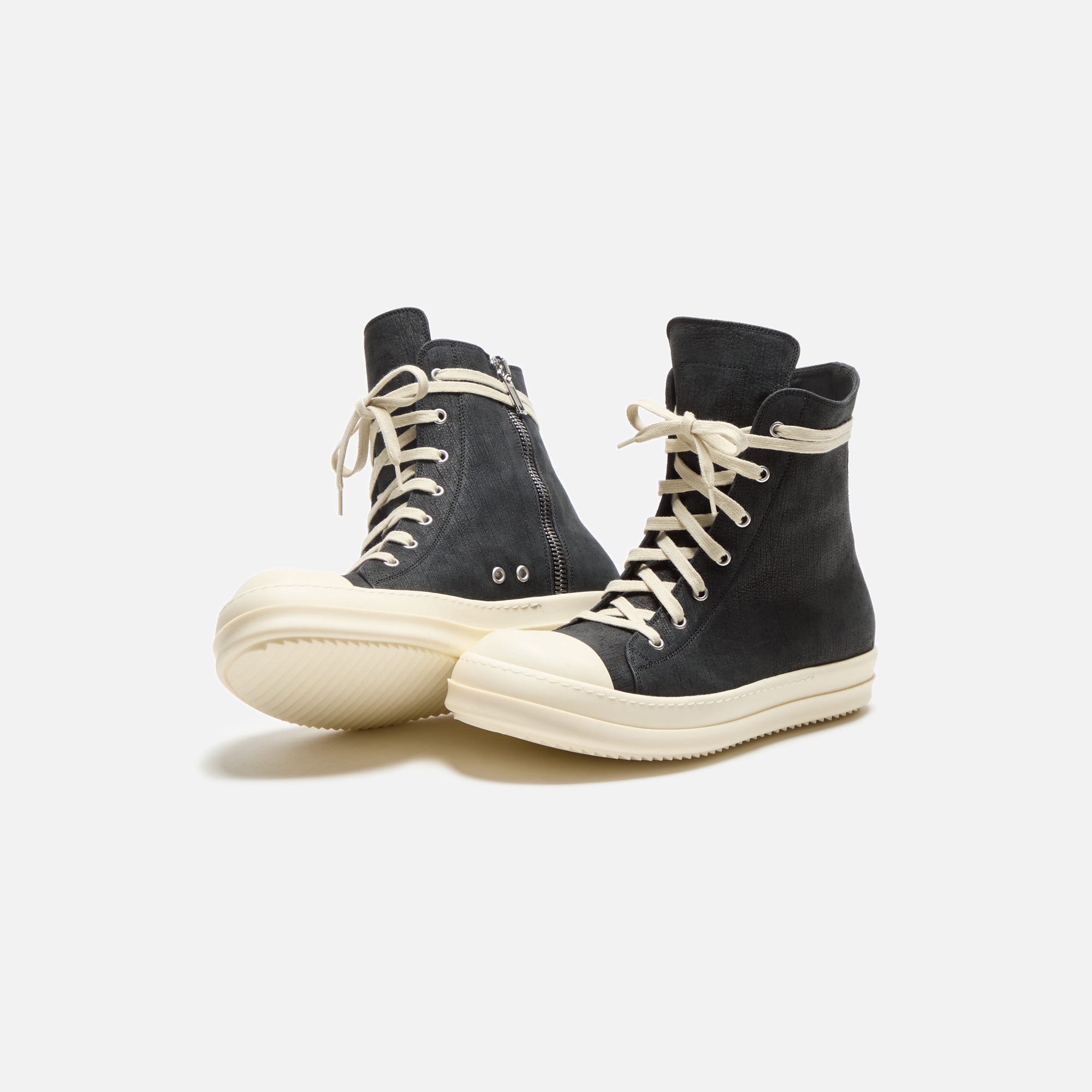 Rick Owens Sneakers - Scarpe In Pelle / Black / Milk / Milk | Kith Scarpe In Pelle / Black / Milk / Milk
