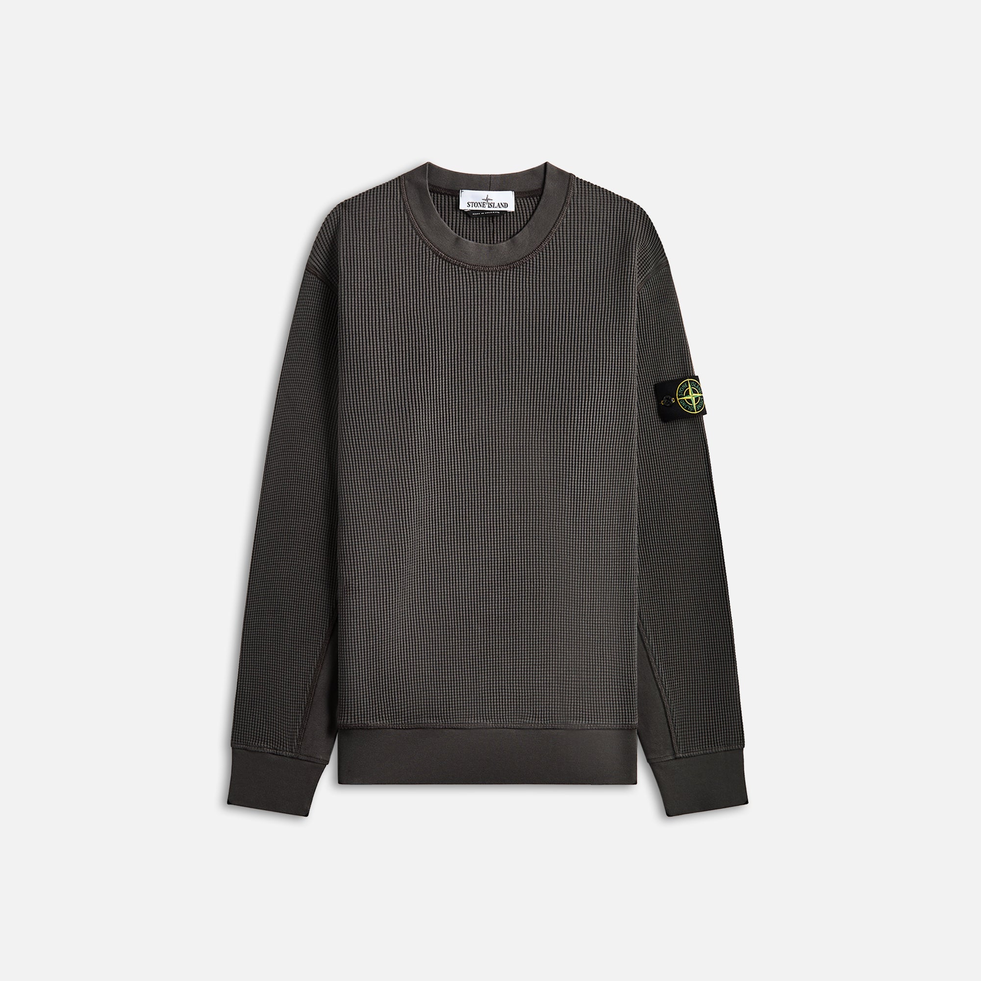 Stone Island Cotton Waffle Fleece Sweatshirt - Charcoal | Kith Charcoal