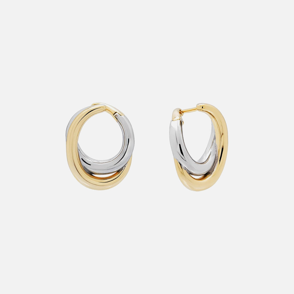 SHASHI Cassie Two-Toned Earring - Gold / Silver | Kith Gold / Silver