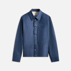 Jil Sander Textured Dry Cotton Denim Shirt - Blue | Kith Blue