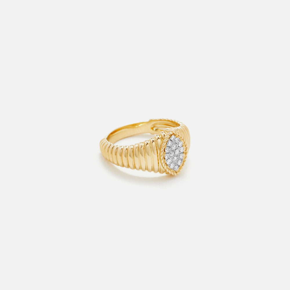 Yvonne Leon Baby Chevaliere Marquise Berlingot Diamants - Gold | Kith Gold
