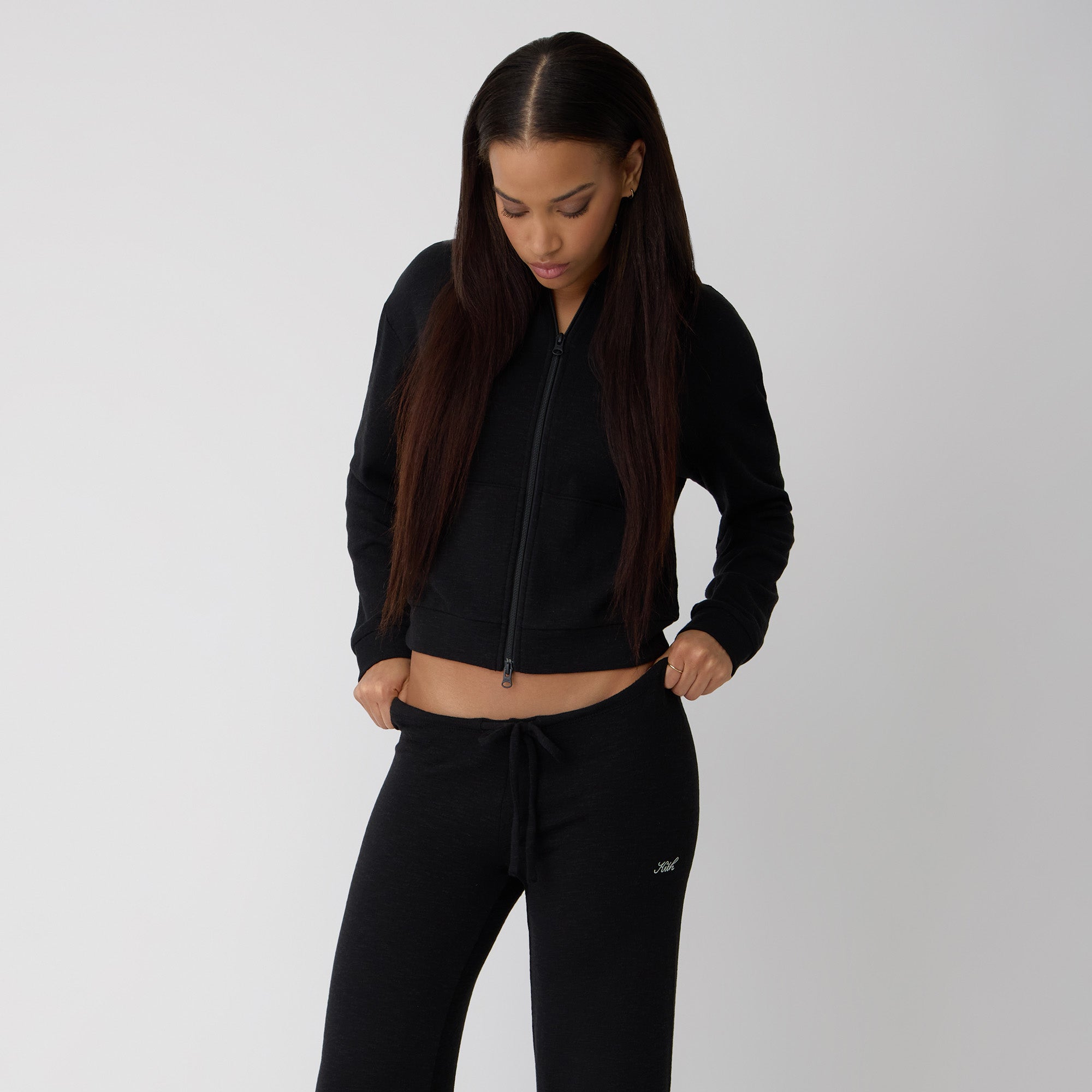Kith Women Leary Lounge Zip Hoodie - Black | Kith Black