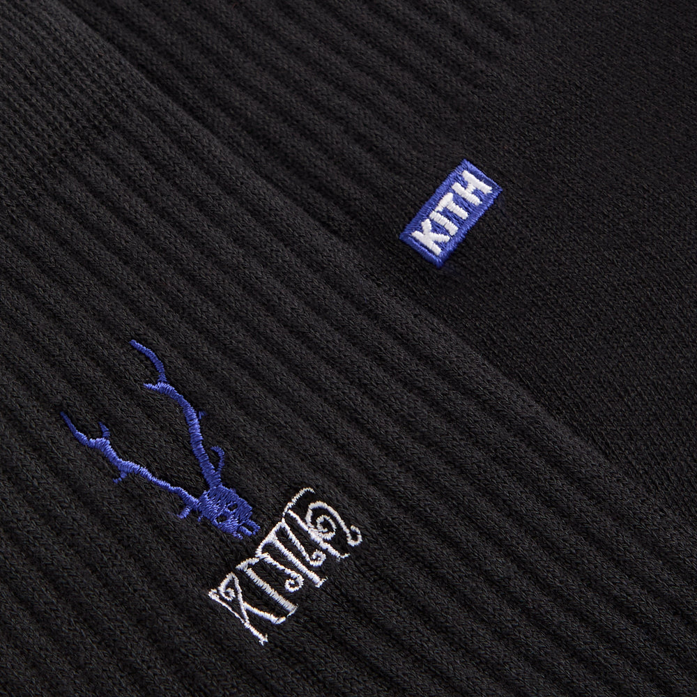 Kith for South2 West8 Embroidered Logo Crew Socks - Black | Kith Black