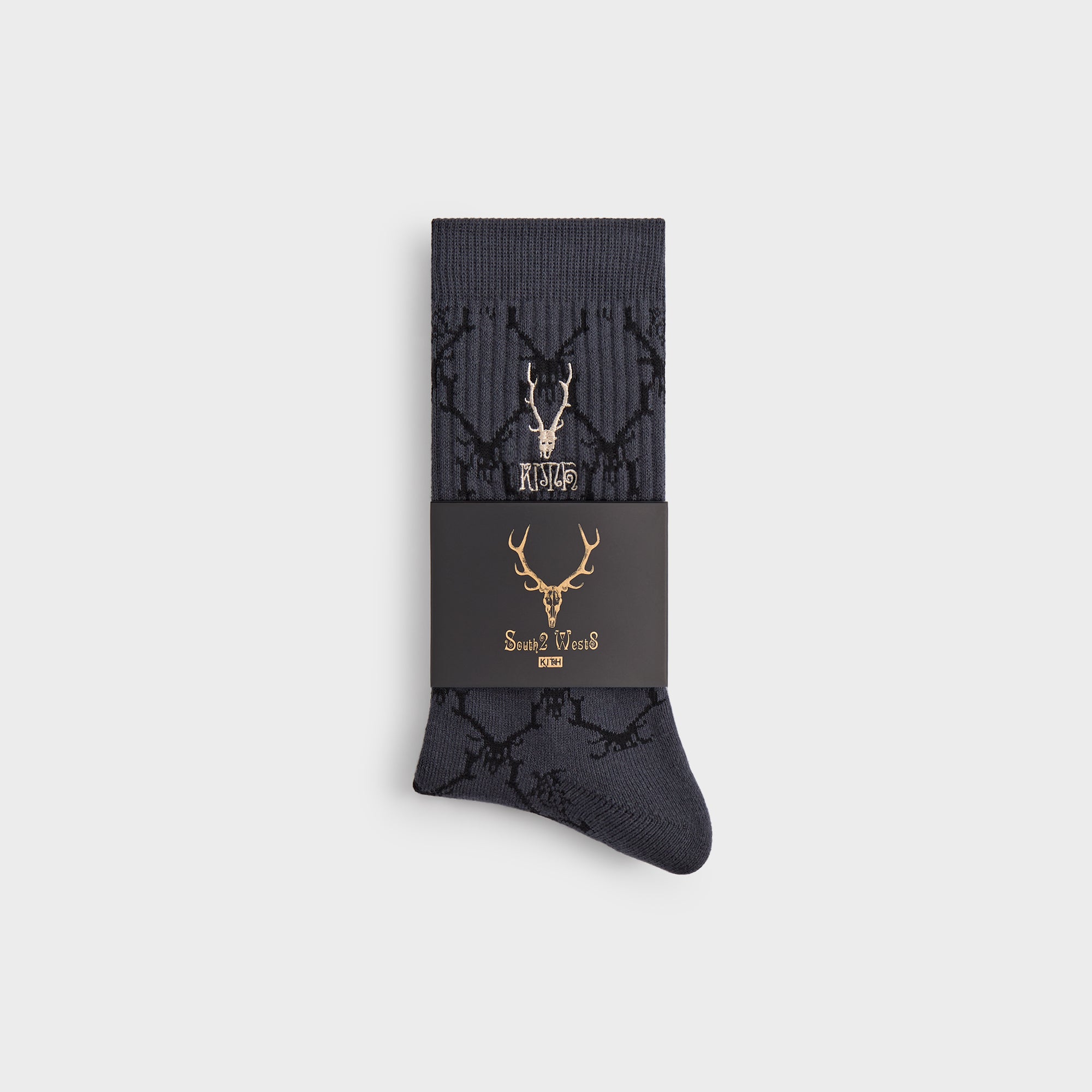 Kith for South2 West8 Monogram Jacquard Crew Socks - Black | Kith Black