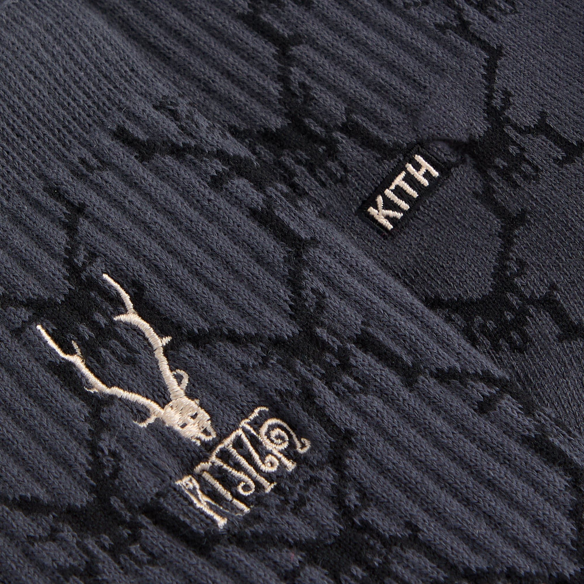 Kith for South2 West8 Monogram Jacquard Crew Socks - Black | Kith Black