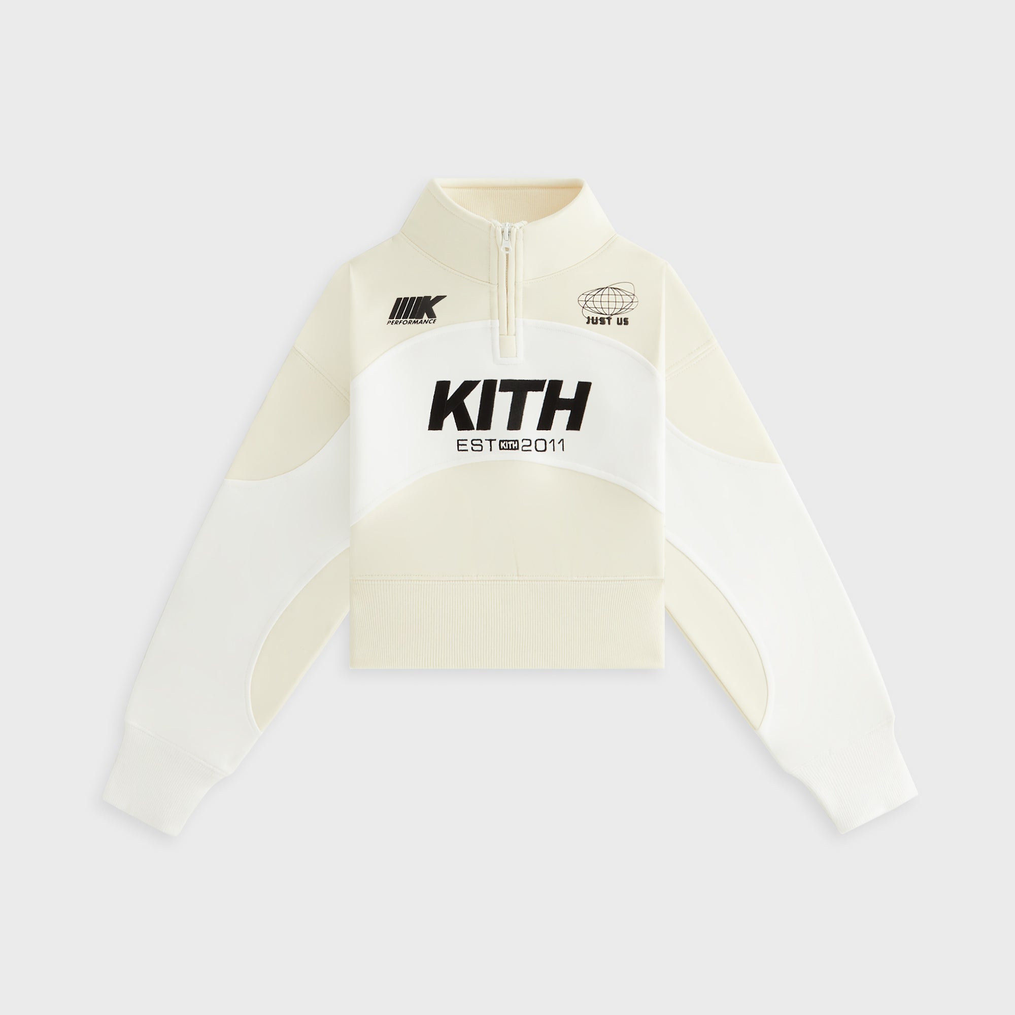 Kith Kids Paneled Cropped Fallon Quarter Zip - Sandrift | Kith Sandrift
