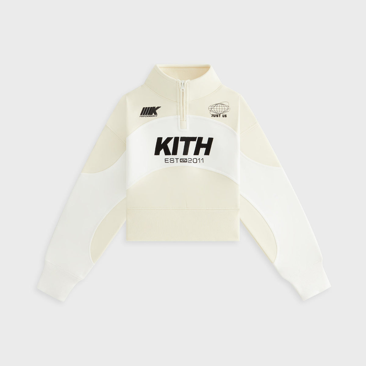 Kith Kids Paneled Cropped Fallon Quarter Zip - Sandrift | Kith Sandrift