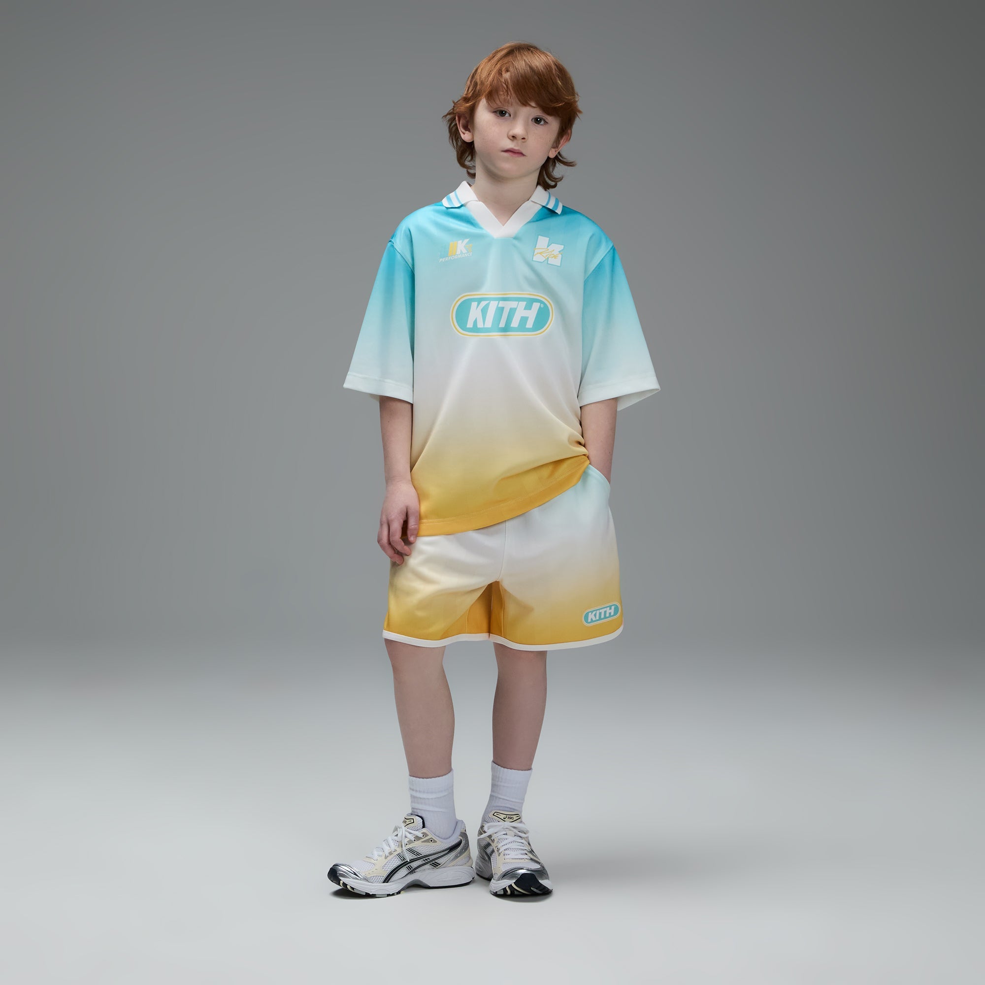 Kith Kids Gradient Soccer Jordan Short - Dusty Aqua | Kith Dusty Aqua