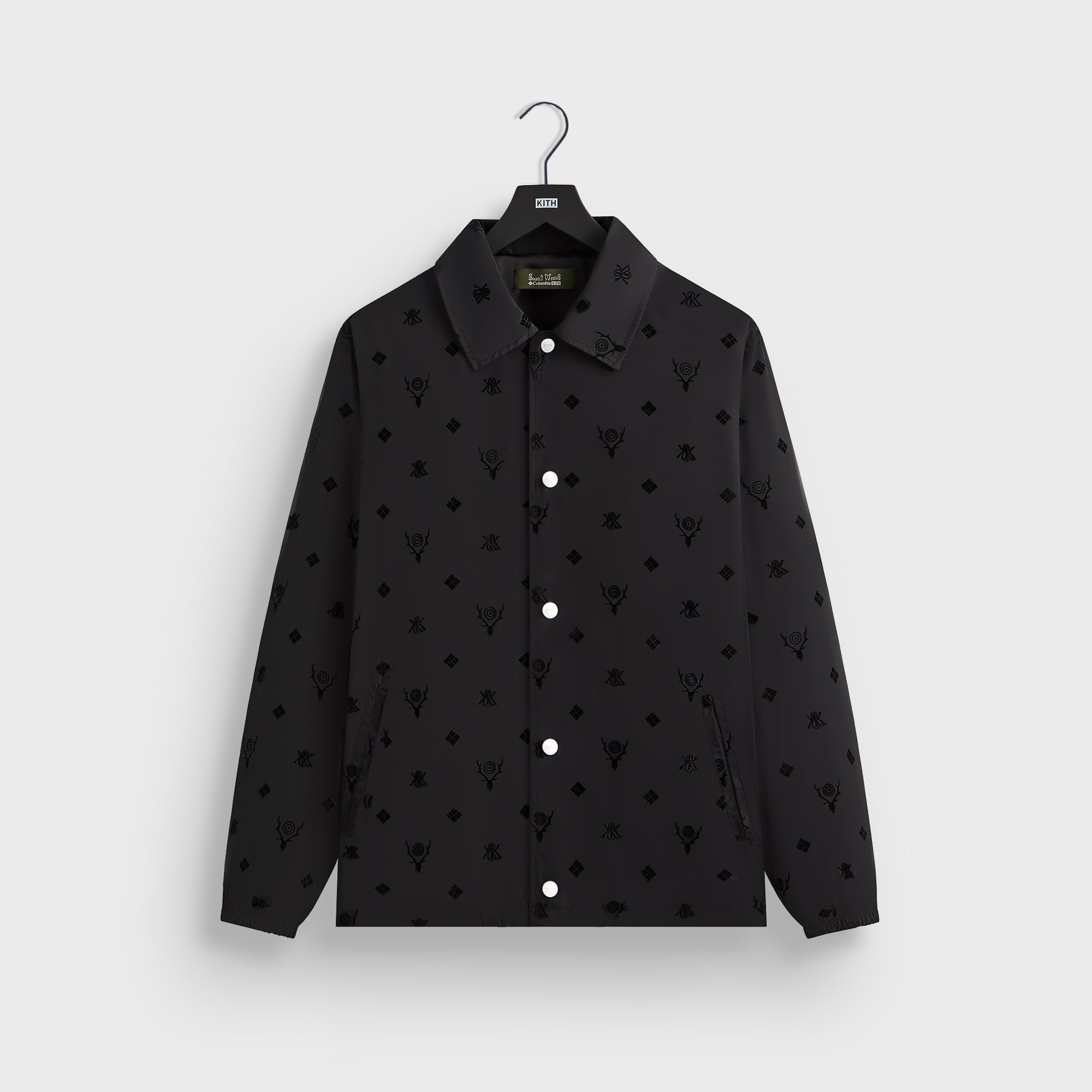Kith & South2 West8 for Columbia Flocked Monogram Coaches Jacket - Bla | Kith Black