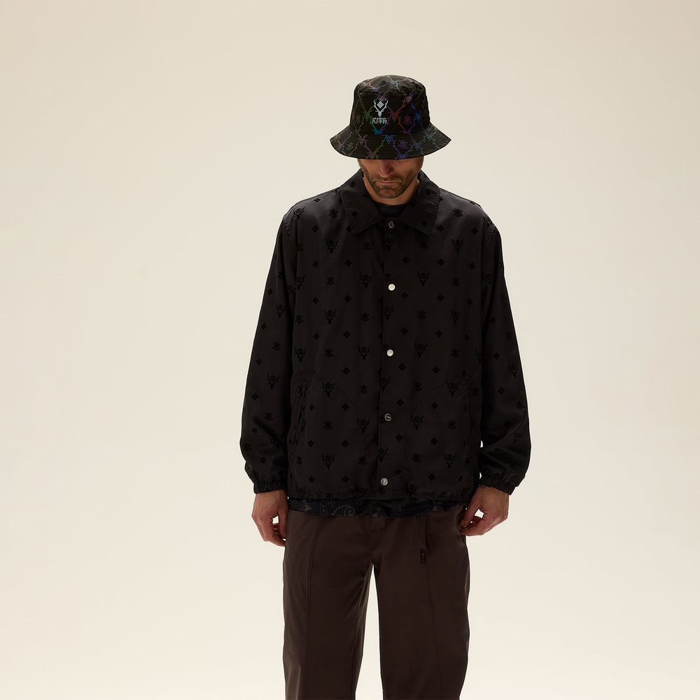 Kith & South2 West8 for Columbia Flocked Monogram Coaches Jacket - Bla | Kith Black