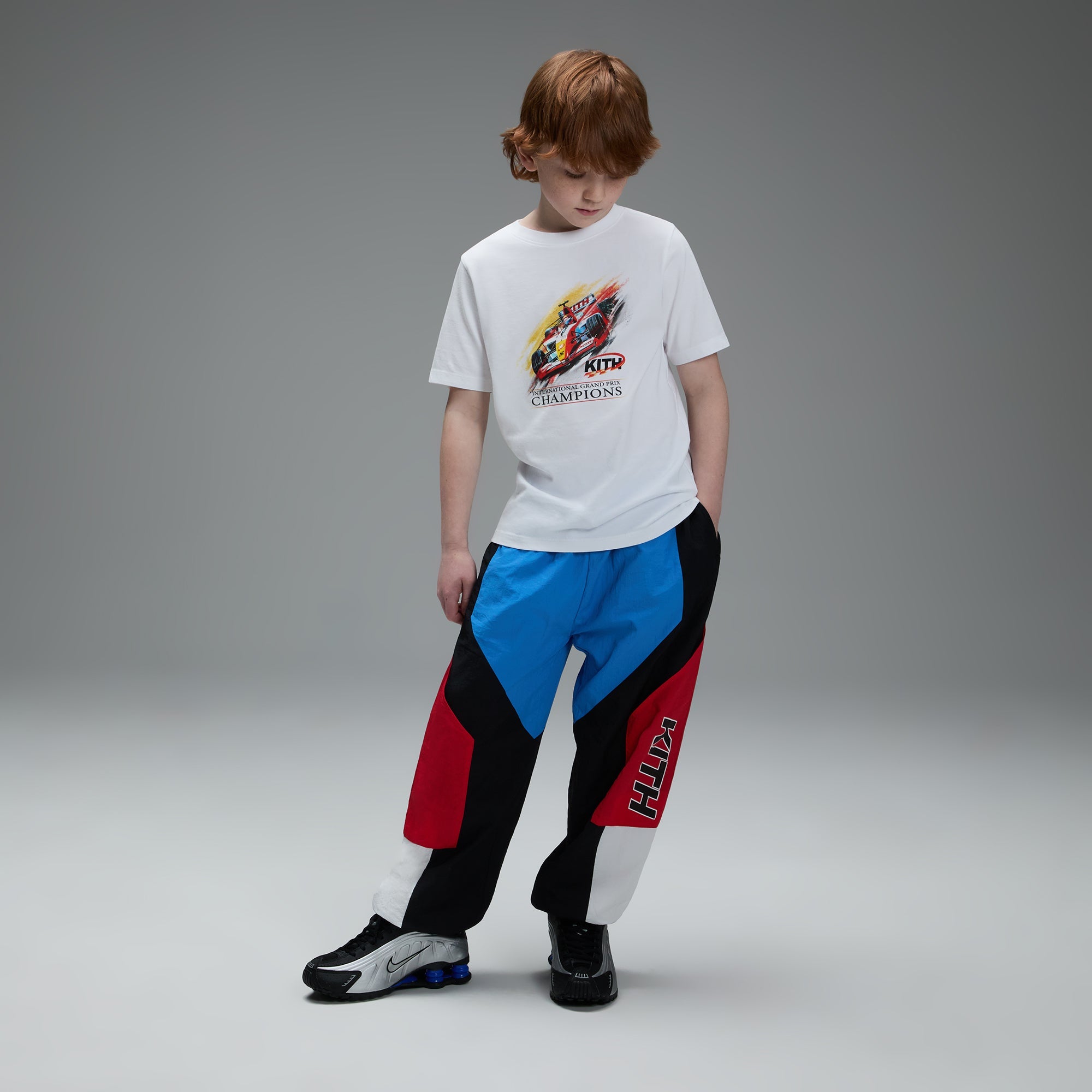Kith Kids Blocked Milo Track Pant - Marina | Kith Marina