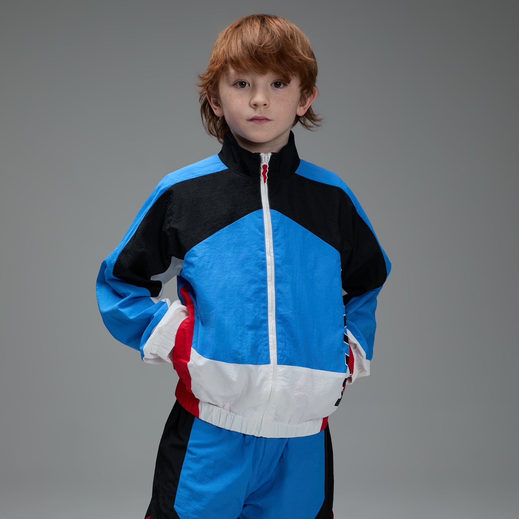 Kith Kids Blocked Milo Track Jacket - Marina | Kith Marina
