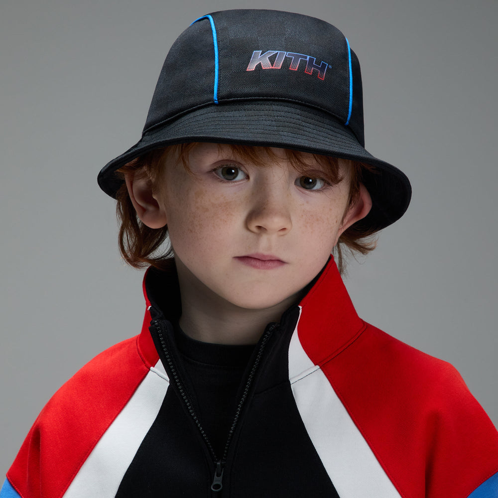 Kith Kids Soccer Checkered Bucket Hat - Black | Kith Black